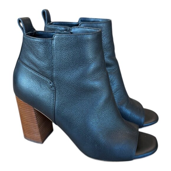 Cole Haan Black Peep Toe Chandra Booties Black Size 6.5 - Picture 1 of 7